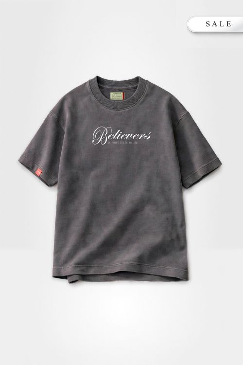 Camiseta Oversized Believers - Cinza