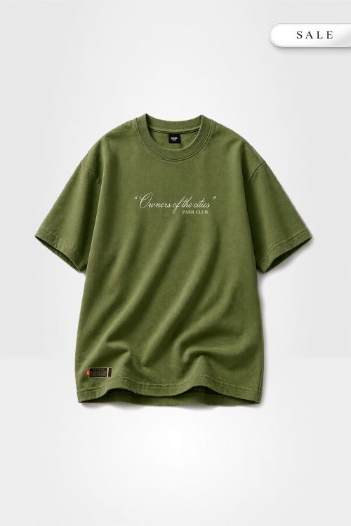 Camiseta Oversized Pasb Owners of the Cities Classic Logo - Verde Oliva