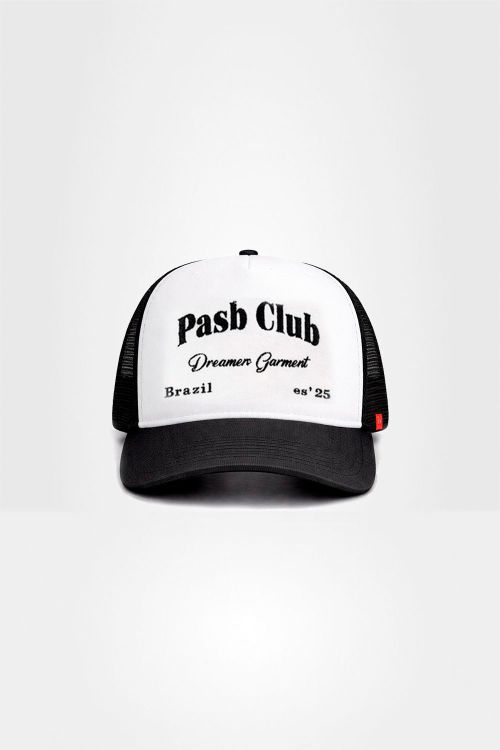 Boné Trucker Pasb Club - Preto e Branco