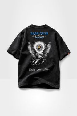 Camiseta Oversized Believers - Preta