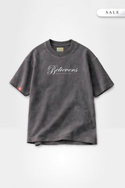 Camiseta Oversized Believers - Cinza