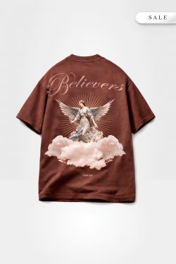 Camiseta Oversized Believers - Marrom